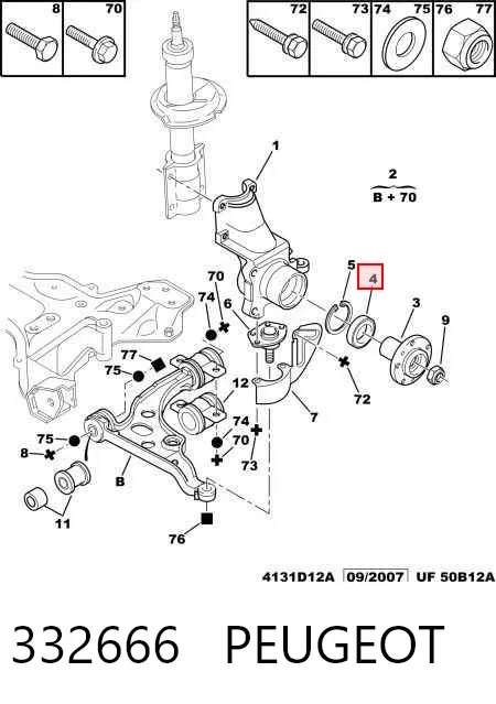 Cojinete de rueda 332666 Peugeot/Citroen
