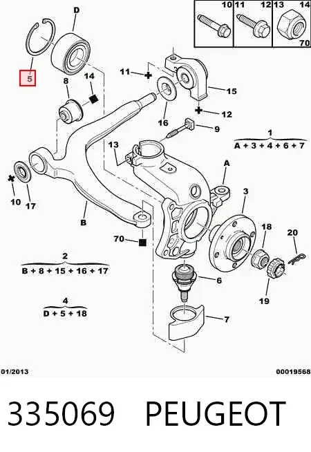 Cojinete de rueda delantero 335069 Peugeot/Citroen