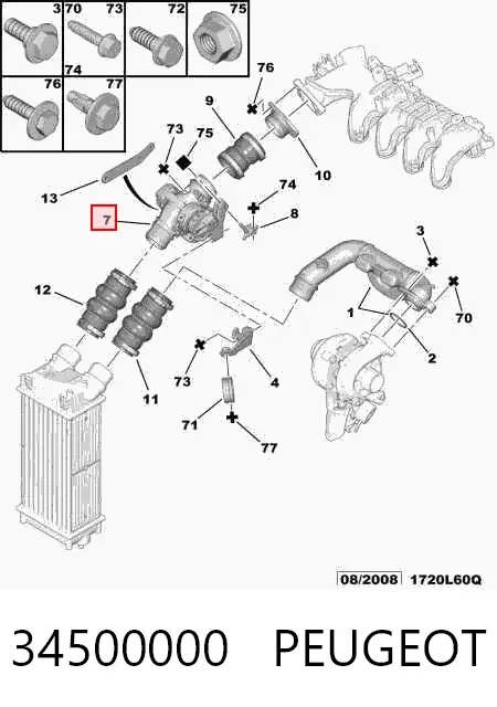 Cuerpo de mariposa 34500000 Peugeot/Citroen