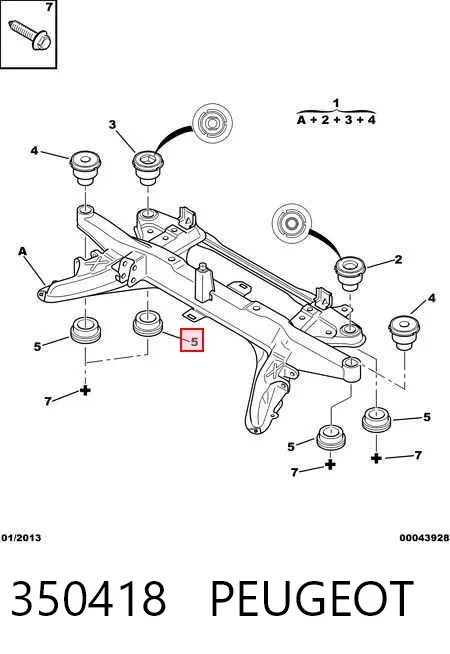 Buje silencioso del subchasis delantero 350418 Peugeot/Citroen