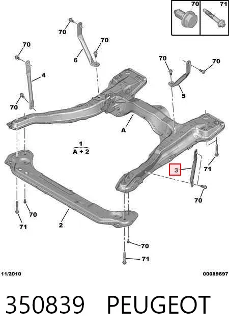 Soporte de viga delantera 350839 Peugeot/Citroen