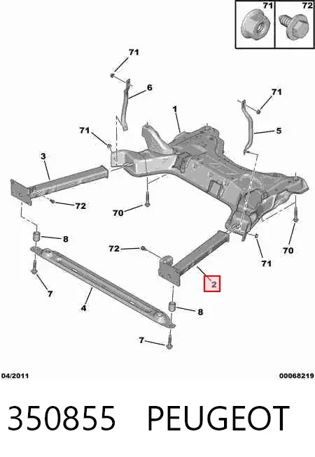 Soporte de viga delantera 350855 Peugeot/Citroen