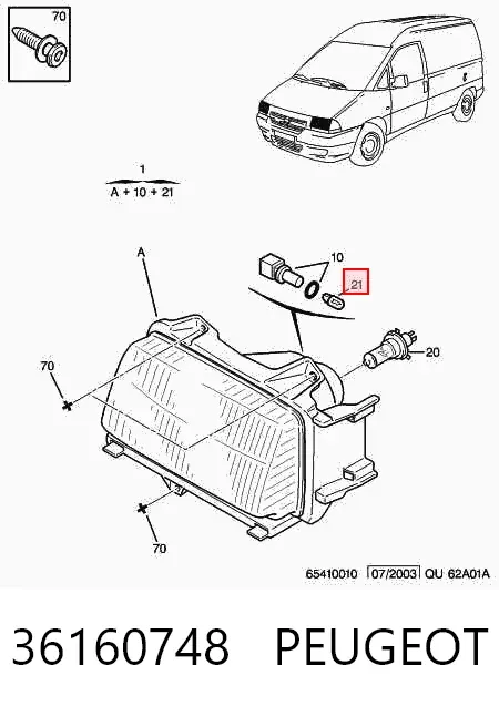 Faro izquierdo 36160748 Peugeot/Citroen