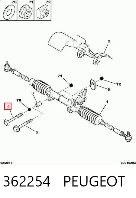Tornillo (tuerca) de sujeción 362254 Peugeot/Citroen