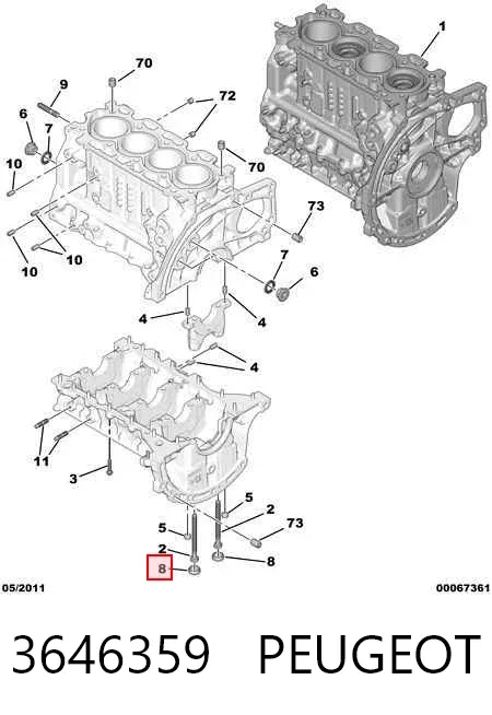 Tapa culata 3646359 Peugeot/Citroen
