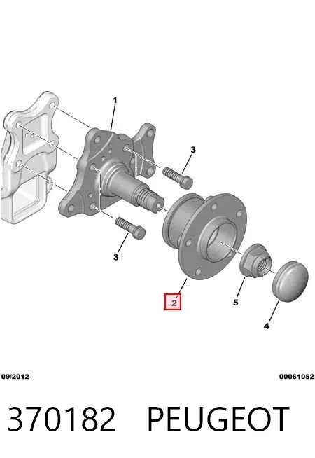 Cubo de rueda trasero 370182 Peugeot/Citroen