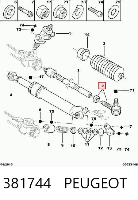 Rótula barra de dirección 381744 Peugeot/Citroen
