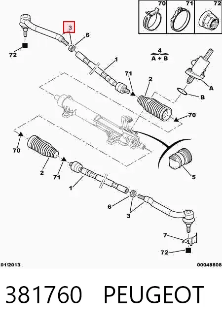 Rótula barra de dirección 381760 Peugeot/Citroen