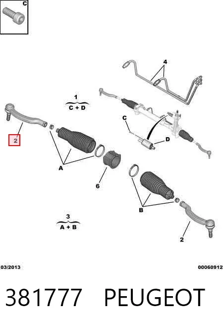 Rótula barra de dirección 381777 Peugeot/Citroen