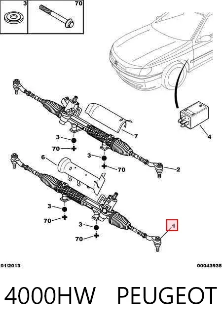 Cremallera de dirección 4000HW Peugeot/Citroen
