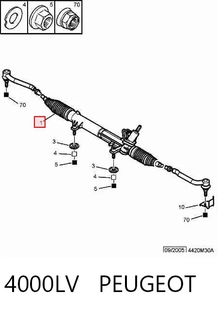 Cremallera de dirección 4000LV Peugeot/Citroen