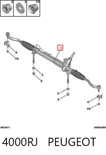 Cremallera de dirección 4000RJ Peugeot/Citroen
