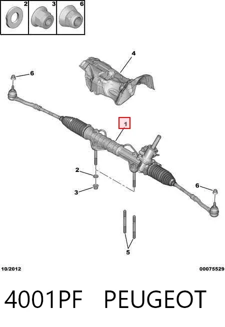 Cremallera de dirección 4001PF Peugeot/Citroen