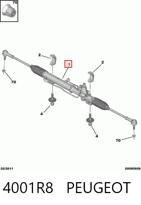 Cremallera de dirección 4001R8 Peugeot/Citroen
