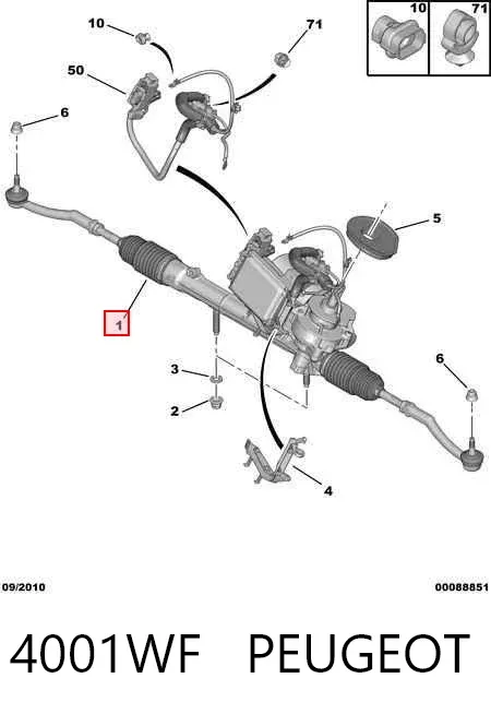 Cremallera de dirección 4001WF Peugeot/Citroen