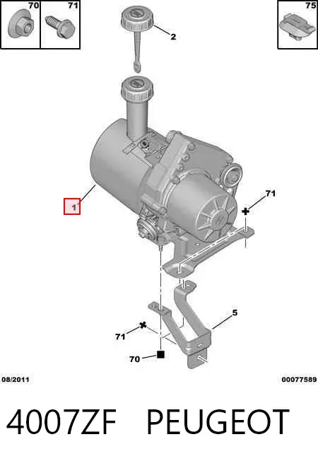 Bomba de dirección 4007ZF Peugeot/Citroen
