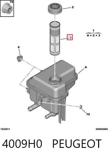 Depósito de bomba de dirección hidráulica Peugeot 607 9D, 9U