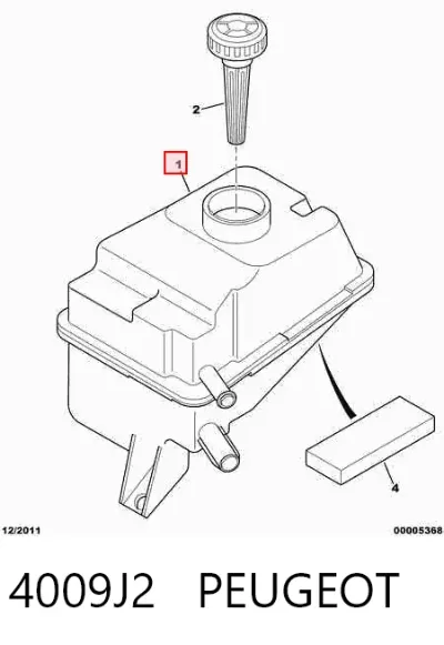 Depósito de la bomba de dirección asistida PEUGEOT 4009J2