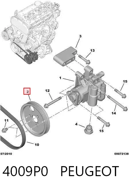 Polea de la bomba de dirección asistida 4009P0 Peugeot/Citroen