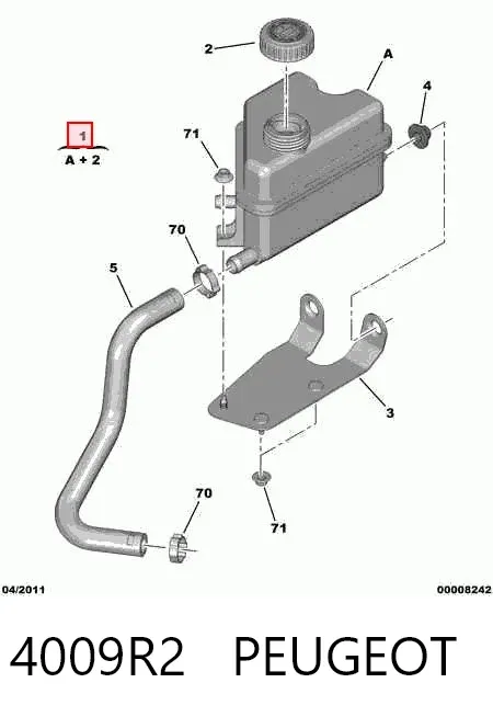 Depósito de bomba de dirección hidráulica 4009R2 Peugeot/Citroen
