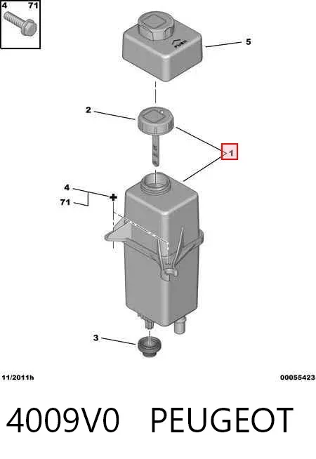 Depósito de bomba de dirección hidráulica Peugeot Boxer III