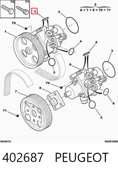 Retén de bomba de dirección asistida PEUGEOT 402687