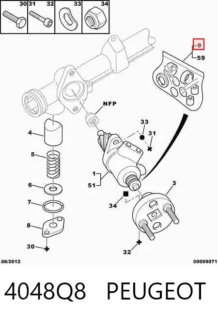 Kit de reparación, mecanismo dirección 4048Q8 Peugeot/Citroen