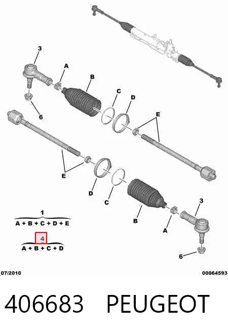Fuelle dirección 406683 Peugeot/Citroen