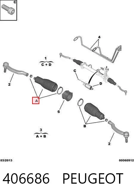 Fuelle dirección 406686 Peugeot/Citroen