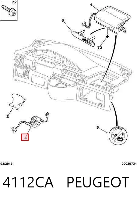 Anillo AIRBAG Peugeot 607 9D, 9U