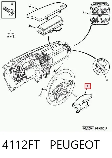 Airbag de volante 4112FT Peugeot/Citroen