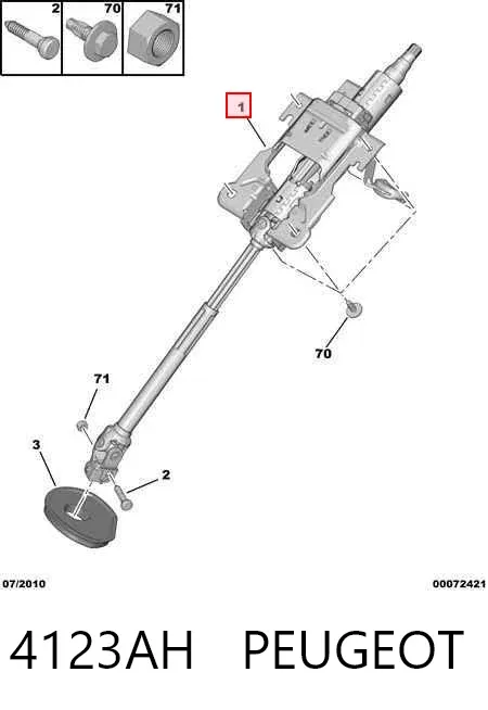Columna dirección 4123AH Peugeot/Citroen