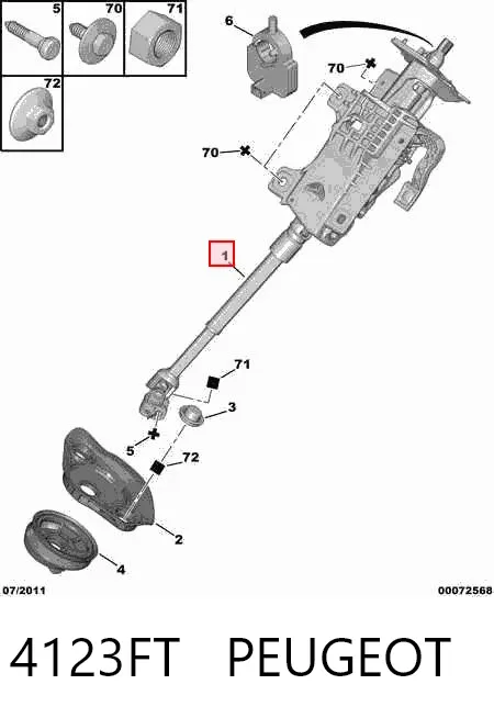 Columna dirección 4123FT Peugeot/Citroen
