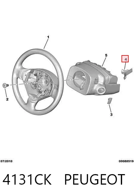 Cubierta de la columna de dirección 4131CK Peugeot/Citroen