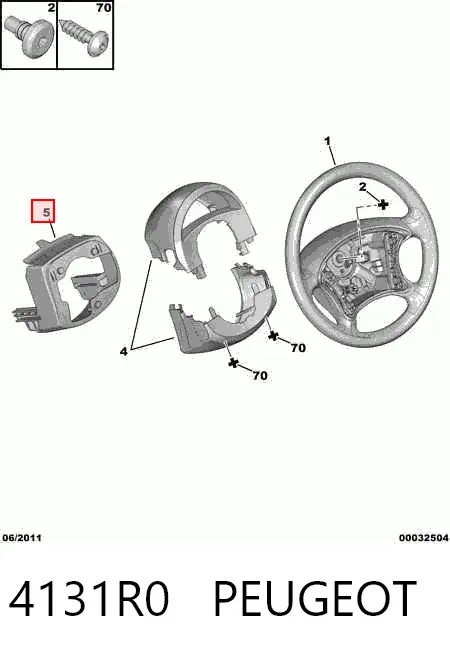 Cubierta de la columna de dirección 4131R0 Peugeot/Citroen