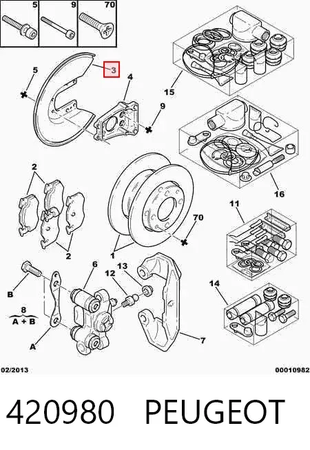 Protector de disco de freno trasero 420980 Peugeot/Citroen