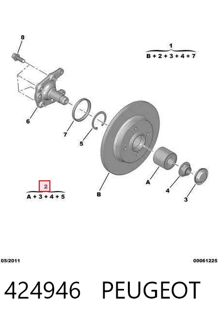 Disco de freno trasero 424946 Peugeot/Citroen
