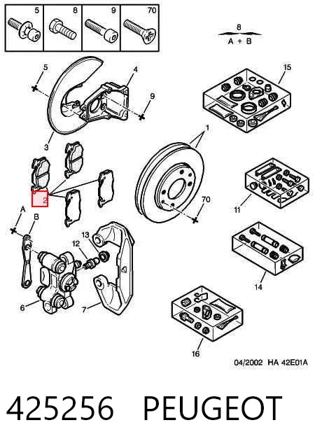Pastillas de freno traseras 425256 Peugeot/Citroen