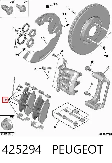 Pastillas de freno 425294 Peugeot/Citroen