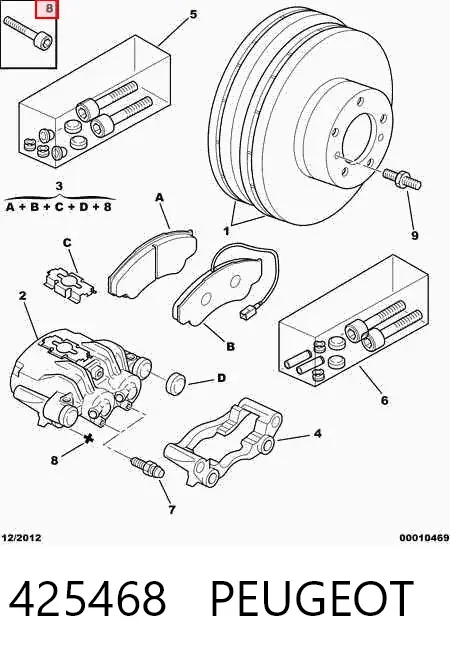 Pastillas de freno traseras 425468 Peugeot/Citroen