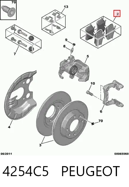 Pastillas de freno traseras 4254C5 Peugeot/Citroen