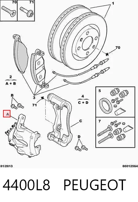 Pinza de freno delantera izquierda 4400L8 Peugeot/Citroen