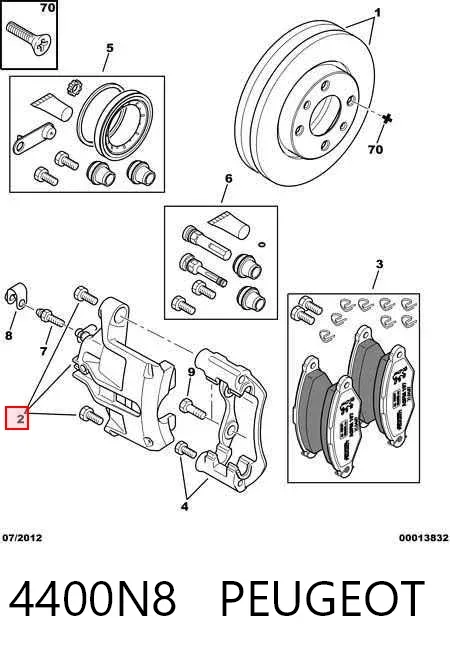 Pinza de freno delantera izquierda 4400N8 Peugeot/Citroen