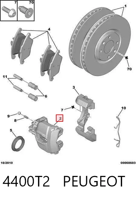 Pinza de freno delantera izquierda 4400T2 Peugeot/Citroen
