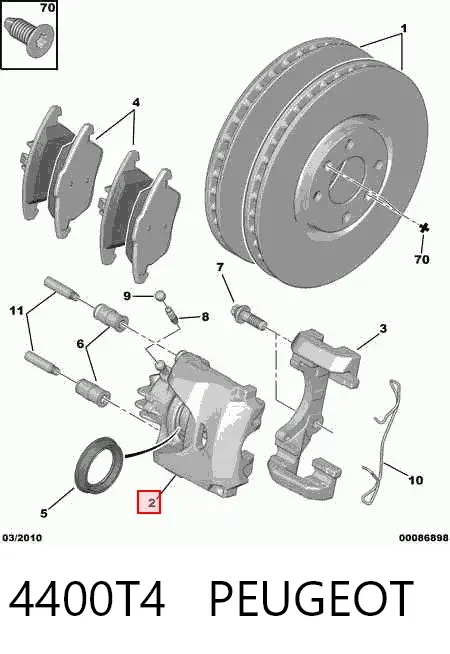 Pinza de freno delantera izquierda 4400T4 Peugeot/Citroen