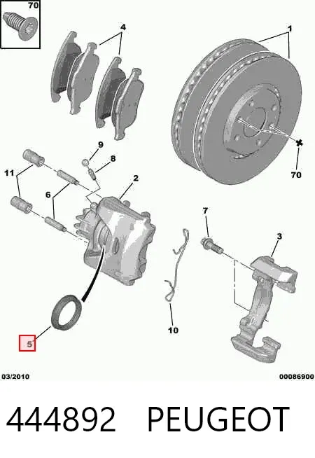 Kit de reparación de pinzas de freno 444892 Peugeot/Citroen