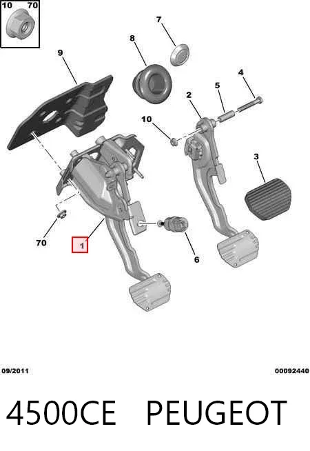 Pedal de freno 4500CE Peugeot/Citroen