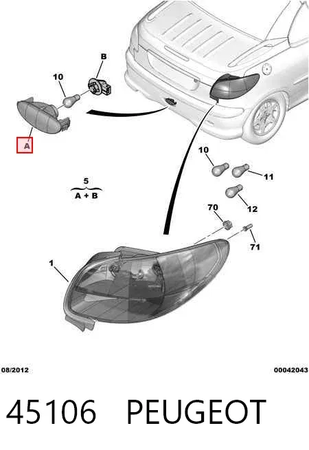 Luz antiniebla trasera 45106 Peugeot/Citroen