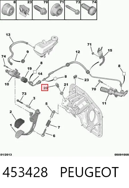 Interruptor de luz de freno 453428 Peugeot/Citroen