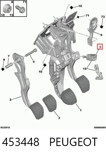 Interruptor de luz de freno 453448 Peugeot/Citroen